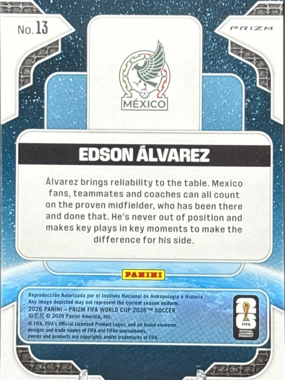 Panini Edson Álvarez Global Reach Mexico Soccer Trading Card